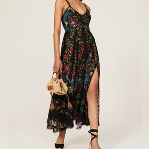 🌸 Charo Ruiz Ibiza Iraso Maxi Dress Garden Black (Size S)